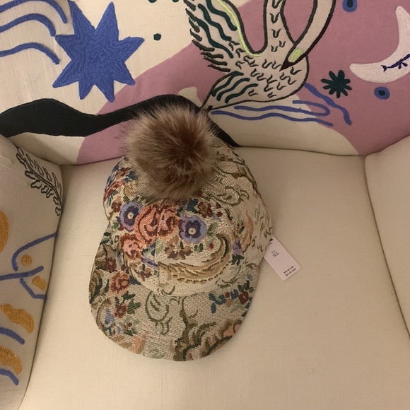 Anthropologie Pommed Brocade Baseball Cap new with tags one size - Picture 2 of 4